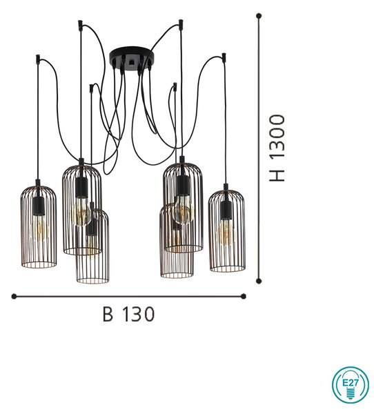 Φωτιστικό Κρεμαστό Vintage Industrial EGLO ROCCAMENA 49643