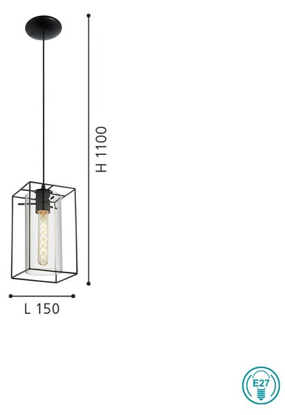 Φωτιστικό Κρεμαστό Vintage Industrial EGLO LONCINO 49495
