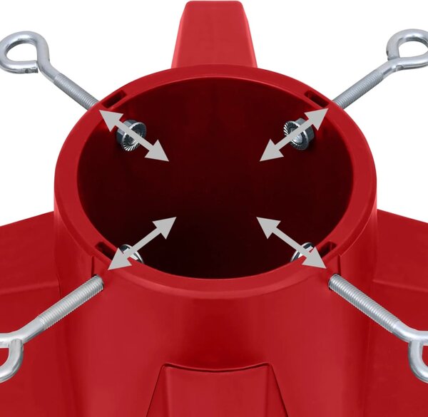 VidaXL Βάση Χριστουγεννιάτικου Δέντρου Κόκκινη 55,5 x 55,5 x 15 εκ