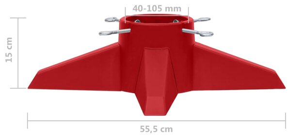 VidaXL Βάση Χριστουγεννιάτικου Δέντρου Κόκκινη 55,5 x 55,5 x 15 εκ