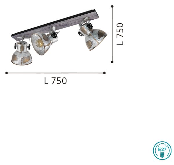 Φωτιστικό Οροφής Ράγα Vintage Industrial EGLO BARNSTAPLE 49652