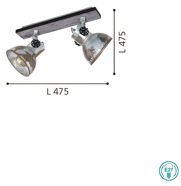 Φωτιστικό Οροφής Ράγα Vintage Industrial EGLO BARNSTAPLE 49649