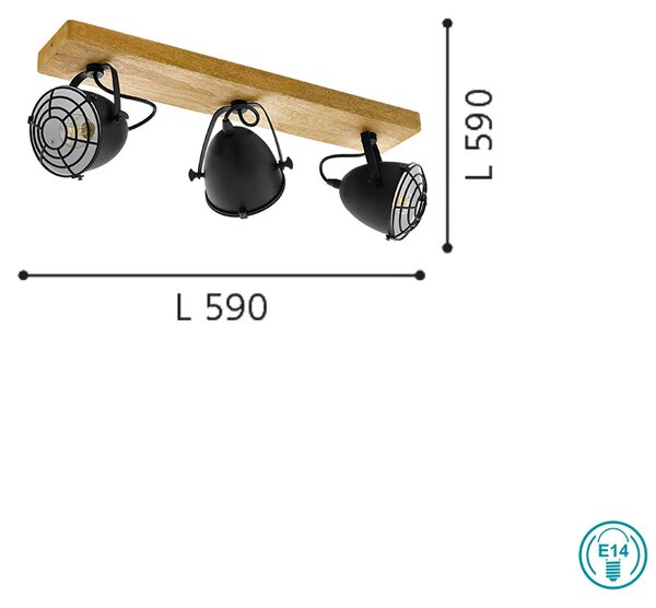 Φωτιστικό Οροφής Ράγα Vintage Industrial EGLO GATEBECK 49078