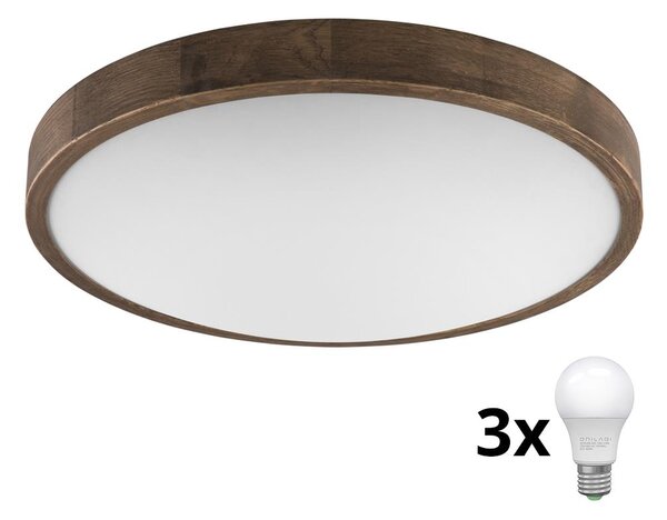 Brilagi - LED Φωτιστικό οροφής CARVALHO SLIM 3xE27/60W/230V δρυς διάμετρος 47 cm