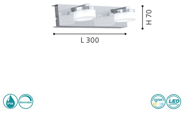 Απλίκα Eglo Romendo 1 96542 Χρώμιο Dimmable