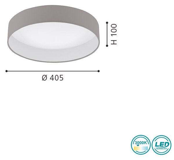 Φωτιστικό Οροφής Υφασμάτινο EGLO PALOMARO 1 96539 Τοπέ D405mm