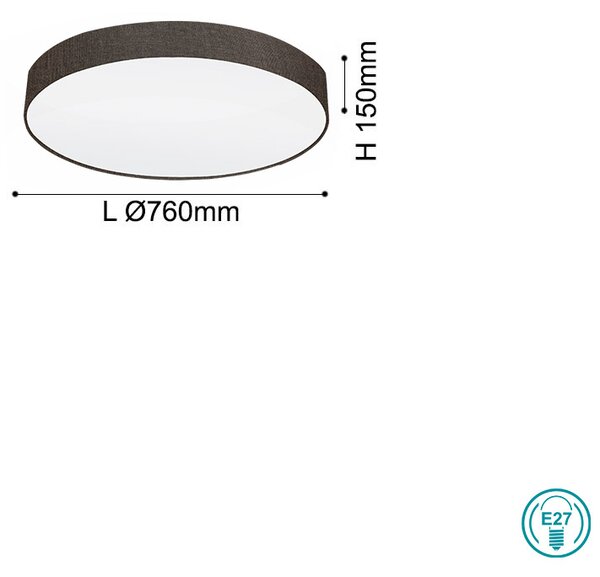 Φωτιστικό Οροφής Υφασμάτινο EGLO PASTERI 97618 Καφέ Λινό D760mm