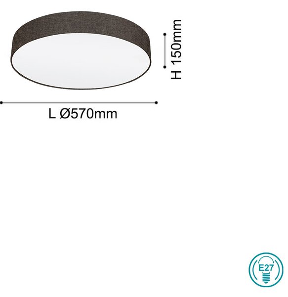 Φωτιστικό Οροφής Υφασμάτινο EGLO PASTERI 97614 Καφέ Λινό D570mm