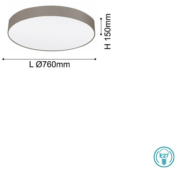 Φωτιστικό Οροφής Υφασμάτινο EGLO PASTERI 97616 Τοπέ D760mm