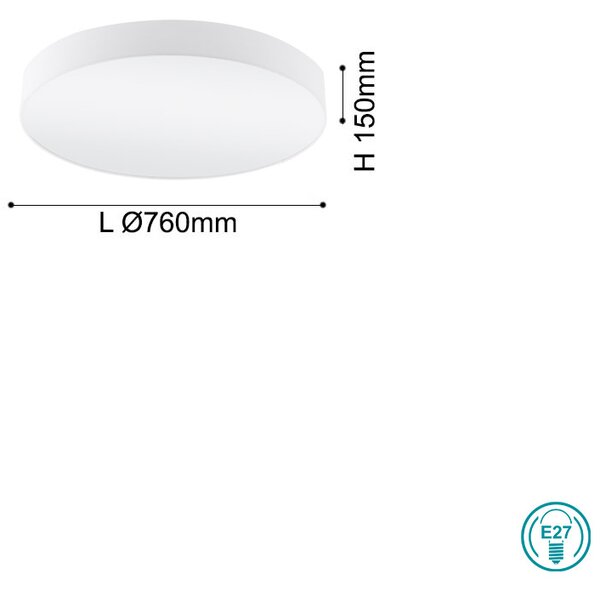 Φωτιστικό Οροφής Υφασμάτινο EGLO PASTERI 97615 Λευκό D760mm