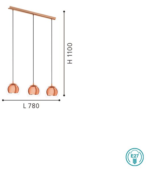 Φωτιστικό Κρεμαστό Ράγα Eglo Rocamar 94591