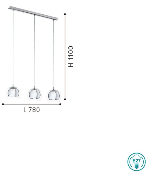 Φωτιστικό Κρεμαστό Ράγα Eglo Rocamar 94593