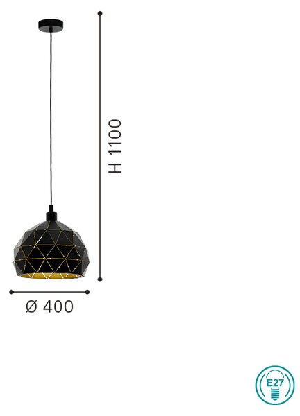 Φωτιστικό Κρεμαστό EGLO ROCCAFORTE 97841 D400mm