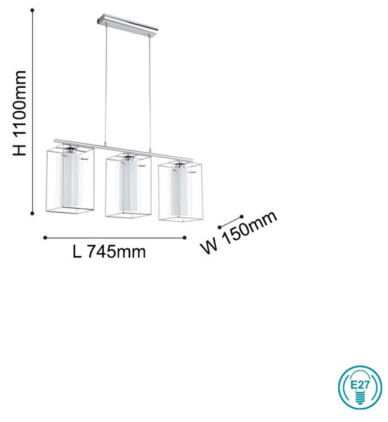 Φωτιστικό Κρεμαστό Ράγα Eglo Loncino 1 94378