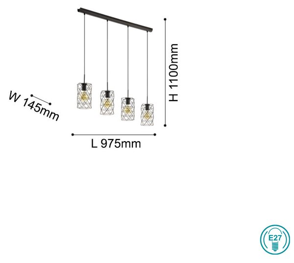 Φωτιστικό Κρεμαστό Ράγα EGLO ESTEVAU 97066