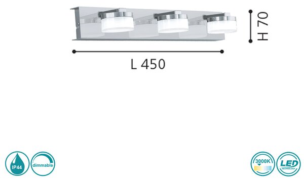 Απλίκα Eglo Romendo 1 96543 Χρώμιο Dimmable