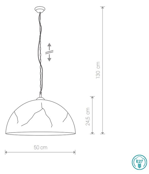 Φωτιστικό Κρεμαστό Nowodvorski Hemisphere Cracks L 6371 Καφέ