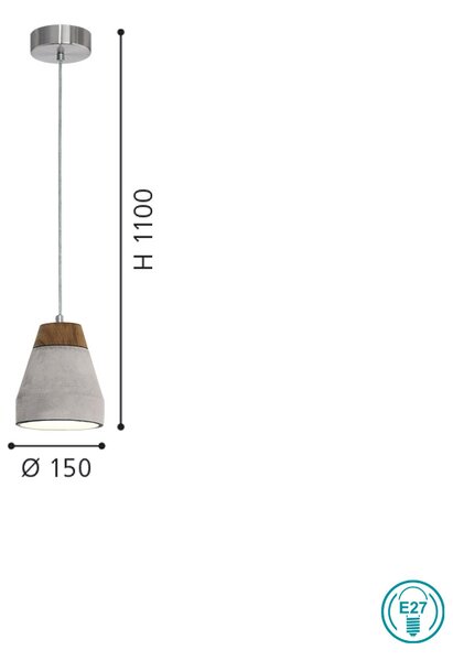 Φωτιστικό Κρεμαστό Eglo Tarega 95525 Τσιμέντο