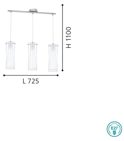 Φωτιστικό Κρεμαστό Ράγα EGLO PINTO 89833