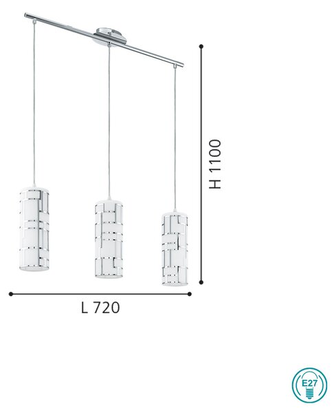 Φωτιστικό Κρεμαστό Ράγα EGLO BAYMAN 92563 Χρώμιο