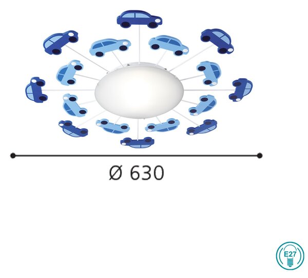 Φωτιστικό Οροφής Eglo Viki 1 92146 Cars