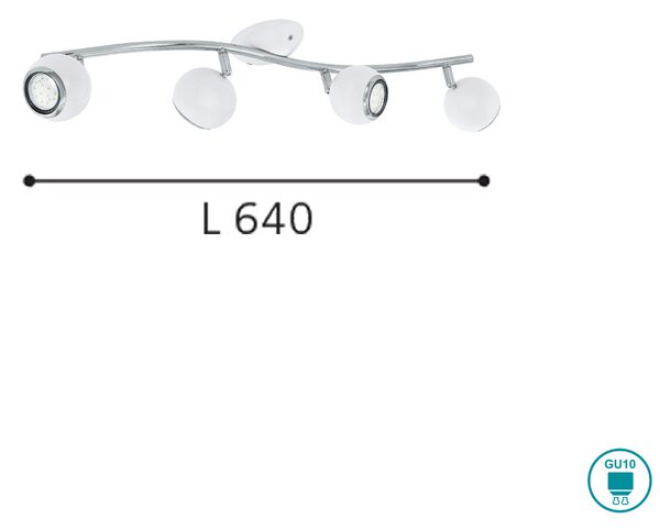 Φωτιστικό Σποτ Ράγα EGLO BIMEDA 31004 Χρώμιο, Λευκό