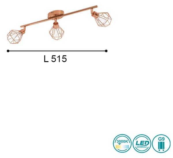 Φωτιστικό Σποτ Ράγα Eglo Zapata 95547 Χαλκός