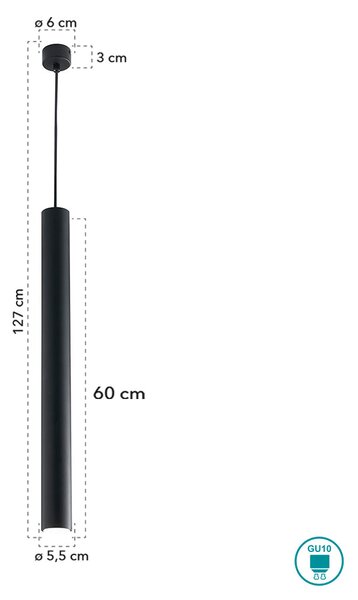 Φωτιστικό Κρεμαστό Fan Europe Fluke-S NERO 8031440362504 Μαύρο