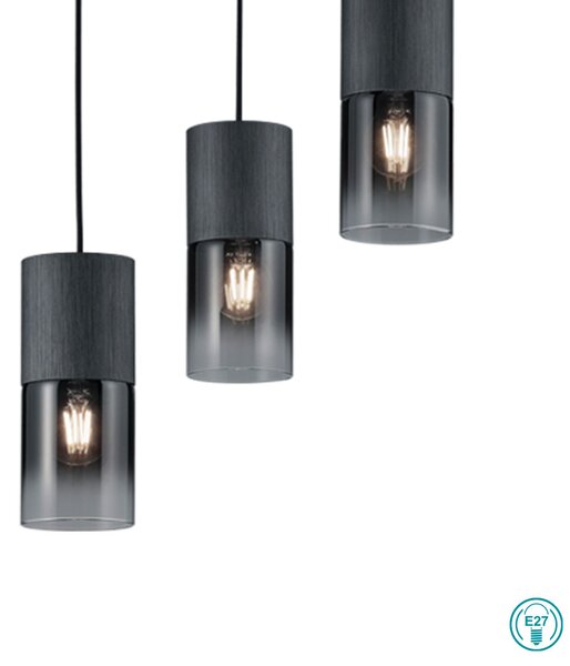 Φωτιστικό Κρεμαστό Trio Lighting Robin 310630332 Μαύρο-Φιμέ