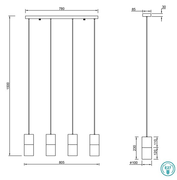 Φωτιστικό Κρεμαστό Ράγα Trio Lighting Robin 310600432