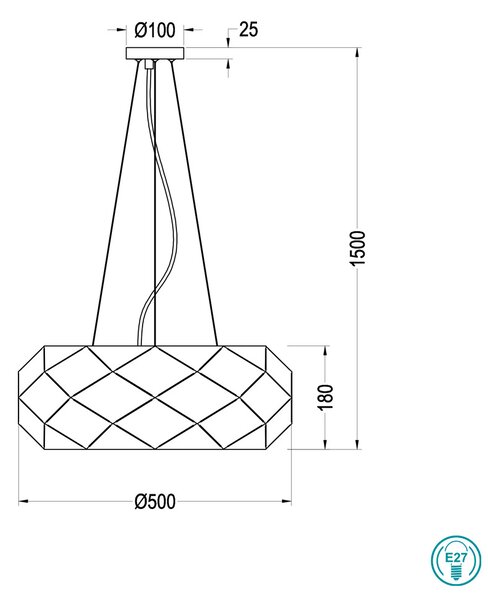 Φωτιστικό Κρεμαστό Trio Lighting Zandor 303500332 Μαύρο