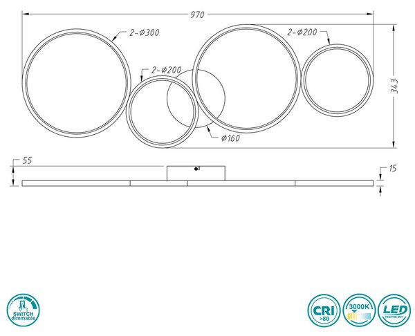 Φωτιστικό Οροφής Trio Lighting Rondo 622610431 Λευκό Ματ