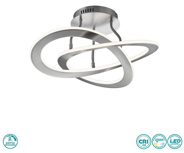 Φωτιστικό Οροφής Trio Lighting Oakland 621710107 Νίκελ Ματ