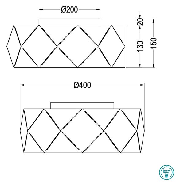 Φωτιστικό Οροφής Trio Lighting Zandor 603500332 Μαύρο