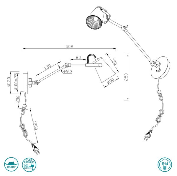 Απλίκα Trio Lighting Edward 208870132 Μαύρο Ματ