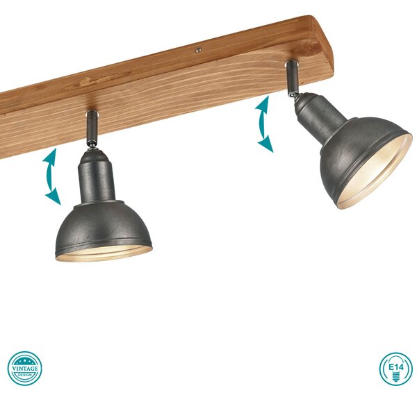 Σποτ Vintage Trio Lighting Delhi 803400367 Νίκελ Αντικέ