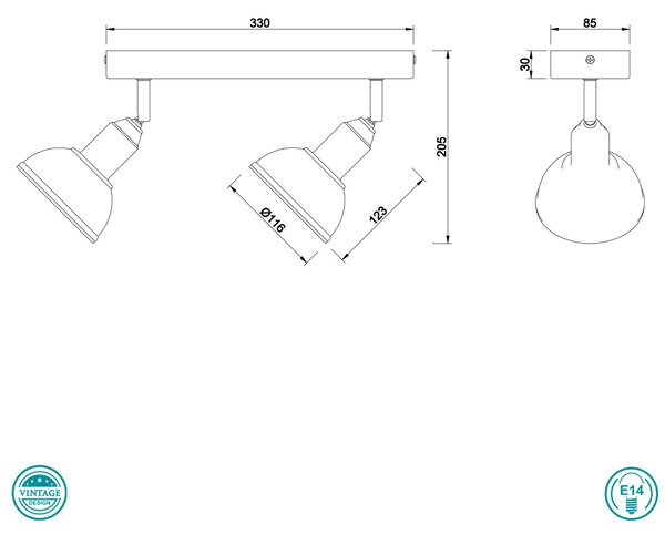 Σποτ Vintage Trio Lighting Delhi 803400267 Νίκελ Αντικέ