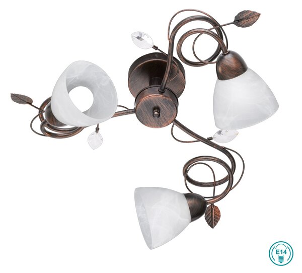 Φωτιστικό Οροφής Trio Lighting Traditio 600700328 Πατίνα Χαλκού