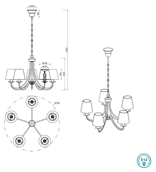 Φωτιστικό Κρεμαστό Trio Lighting Cortez 110600531 Λευκό