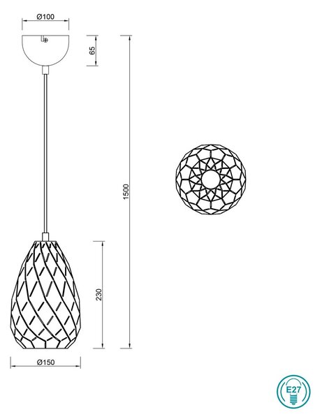 Φωτιστικό Κρεμαστό Trio Lighting Onyx 301300142