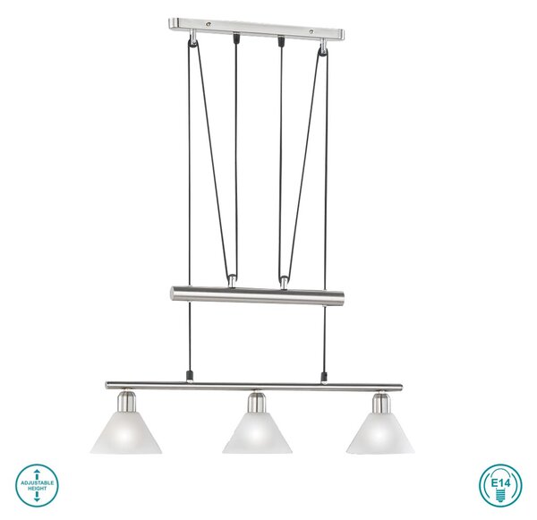 Φωτιστικό Κρεμαστό Ράγα Trio Lighting Stamina 3751031-07 Νίκελ Ματ