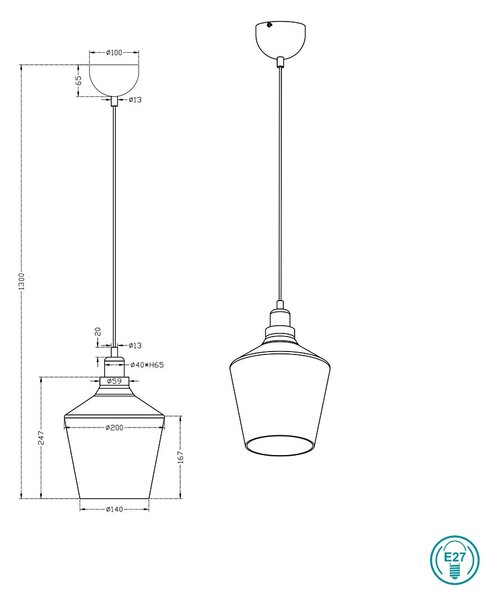 Φωτιστικό Κρεμαστό Trio Lighting Calais 304800142 Φυμέ