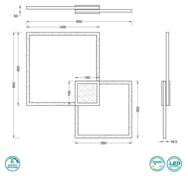 Φωτιστικό Οροφής Trio Lighting Hydra 676210342 Ανθρακί (3000K)