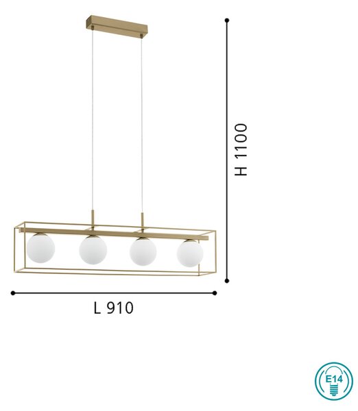 Φωτιστικό Κρεμαστό Ράγα Eglo Vallaspra 97793