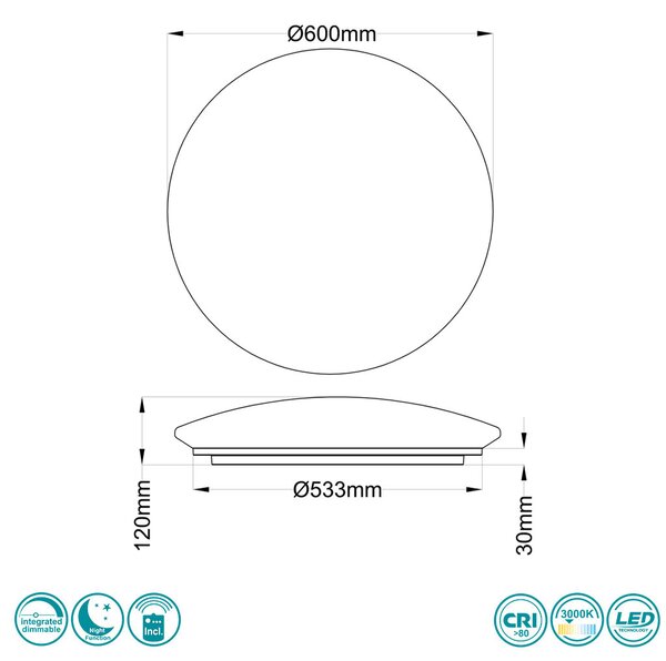 Φωτιστικό Οροφής Trio Lighting Lunar 627516000