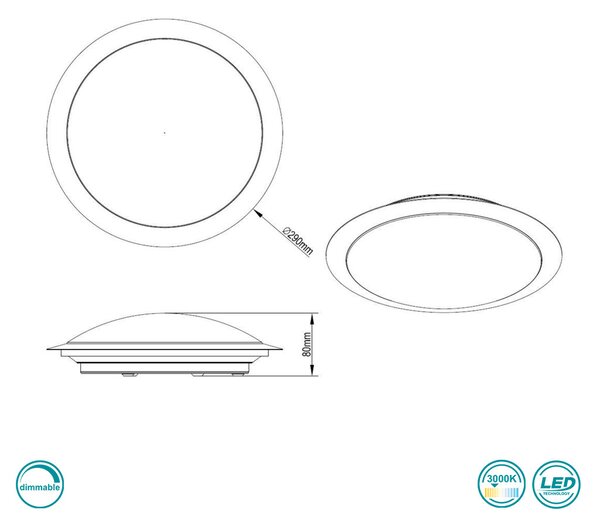 Φωτιστικό Οροφής Trio Lighting Gonzalo 626510987 Γκρι Τιτάνιο