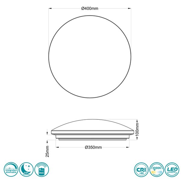 Φωτιστικό Οροφής Trio Lighting Lunar 627514000