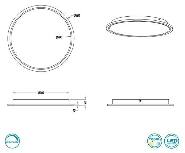 Φωτιστικό Οροφής Trio Lighting Phoenix 674094507 Νίκελ Ματ