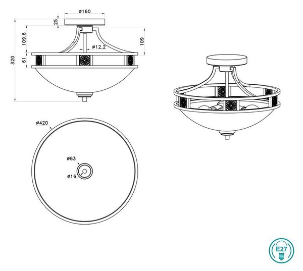 Φωτιστικό Οροφής Trio Lighting Quinta 608100324