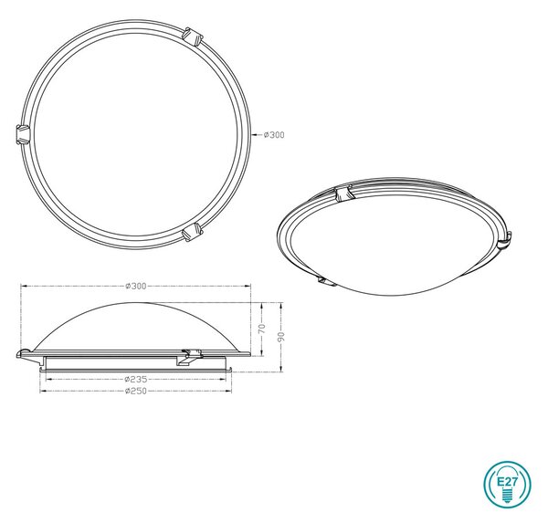 Φωτιστικό Οροφής Trio Lighting Adrian 6105011-01